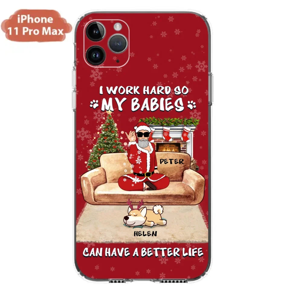 Personalized Christmas Pet Dad Phone Case - Man With Up to 4 Pets - Gift For Cat/Dog Lover - Case For iPhone And Samsung