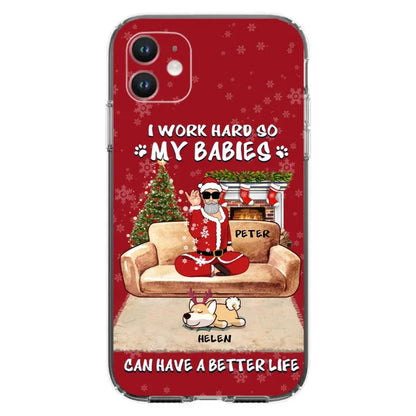 Personalized Christmas Pet Dad Phone Case - Man With Up to 4 Pets - Gift For Cat/Dog Lover - Case For iPhone And Samsung