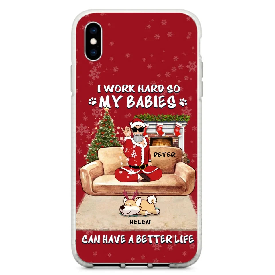 Personalized Christmas Pet Dad Phone Case - Man With Up to 4 Pets - Gift For Cat/Dog Lover - Case For iPhone And Samsung