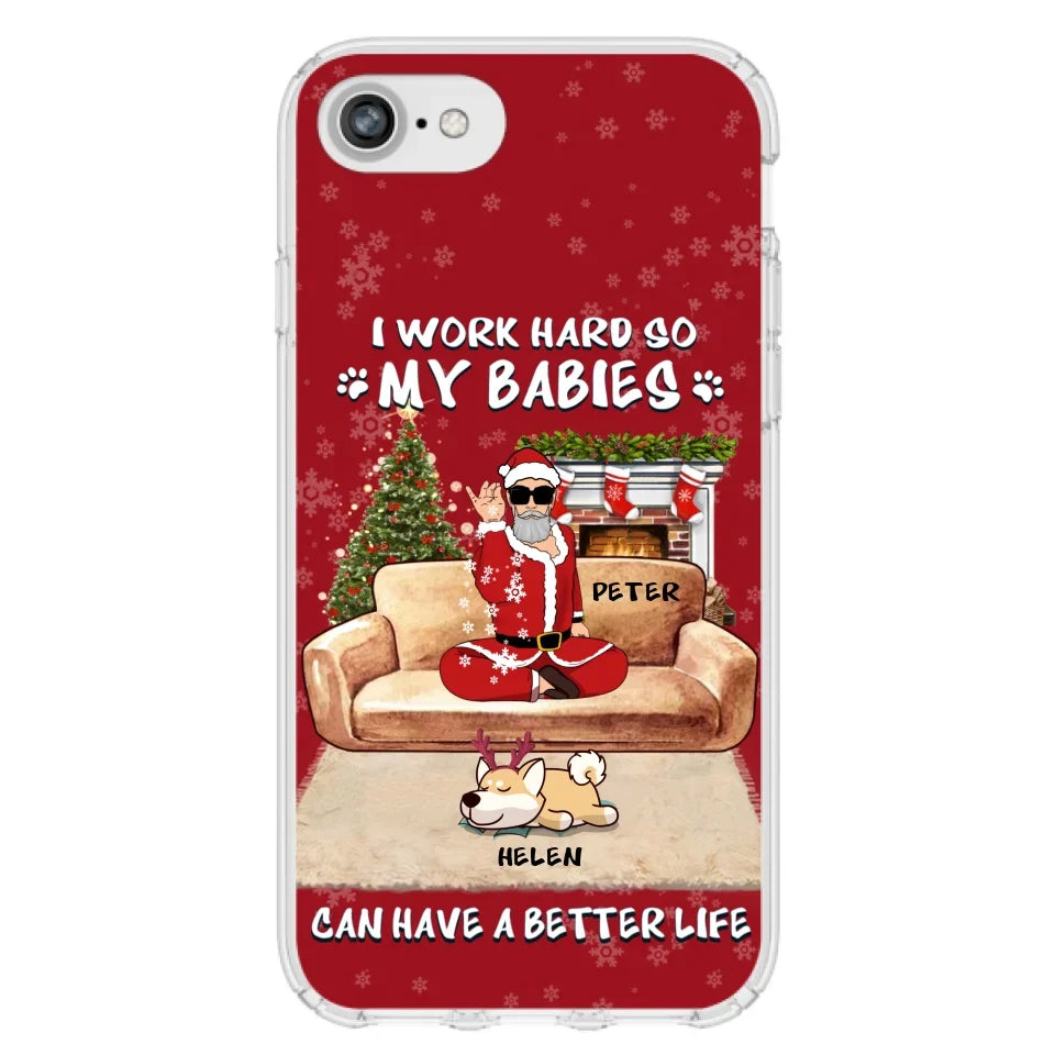 Personalized Christmas Pet Dad Phone Case - Man With Up to 4 Pets - Gift For Cat/Dog Lover - Case For iPhone And Samsung