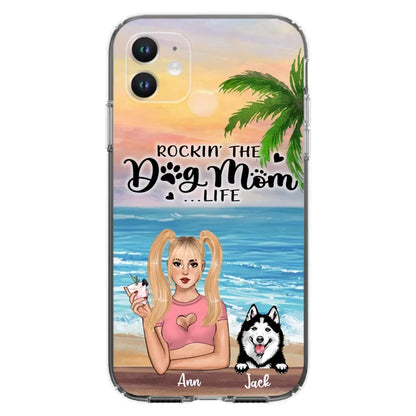 Custom Personalized Dog Mom Phone Case - Rockin' The Dog Mom Life