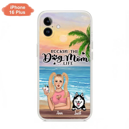 Custom Personalized Dog Mom Phone Case - Rockin' The Dog Mom Life