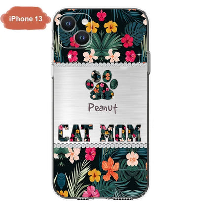 Personalized Custom Phone Case Cat Mom Met Pattern - Gifts Idea For Cat Lover - Cat Mom - Case For Iphone & Samsung