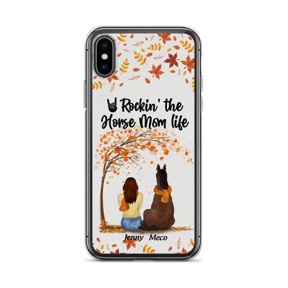 Custom Personalized Horse Mom In Autumn Phone Case - Girl With Upto 3 Horses - Case For iPhone And Samsung
