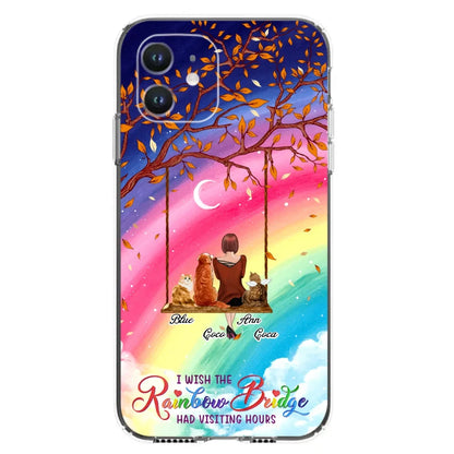 Custom Personalized Pet Mom Phone Case - Memorial Gift For Dog/ Cat Lover - I Wish The Rainbow Bridge Had Visiting Hours - Case For iPhone And Samsung