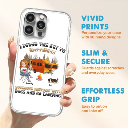 Custom Personalized Dog Camping Queen Phone Case - Gift Idea For Camping Lovers/Friends/ Dog Mom - Upto 5 Dogs - Case For iPhone And Samsung