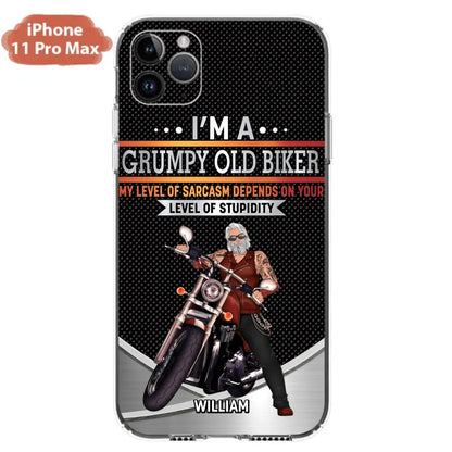 Custom Personalized Old Biker Phone Case - Father's Day Gift Idea for Biker - I'm A Grumpy Old Biker - Case for iPhone/Samsung
