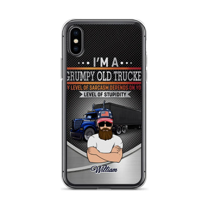 Custom Personalized Old Trucker Phone Case - Father's Day Gift Idea for Trucker - I'm A Grumpy Old Trucker - Case for iPhone/Samsung