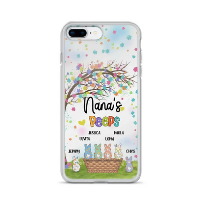 Custom Personalized Nana's Peeps Phone Case- Gift Idea For Easter Day - Upto 6 Bunnies - Nana's Peeps - Cases For iPhone & Samsung