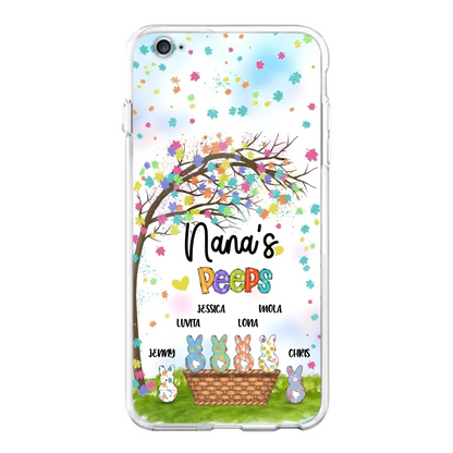 Custom Personalized Nana's Peeps Phone Case- Gift Idea For Easter Day - Upto 6 Bunnies - Nana's Peeps - Cases For iPhone & Samsung