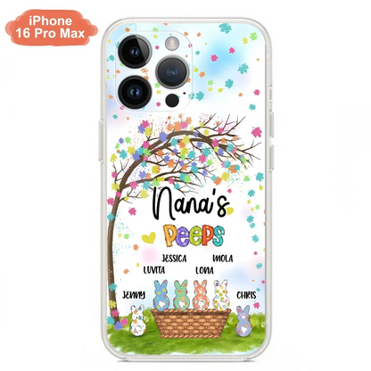 Custom Personalized Nana's Peeps Phone Case- Gift Idea For Easter Day - Upto 6 Bunnies - Nana's Peeps - Cases For iPhone & Samsung