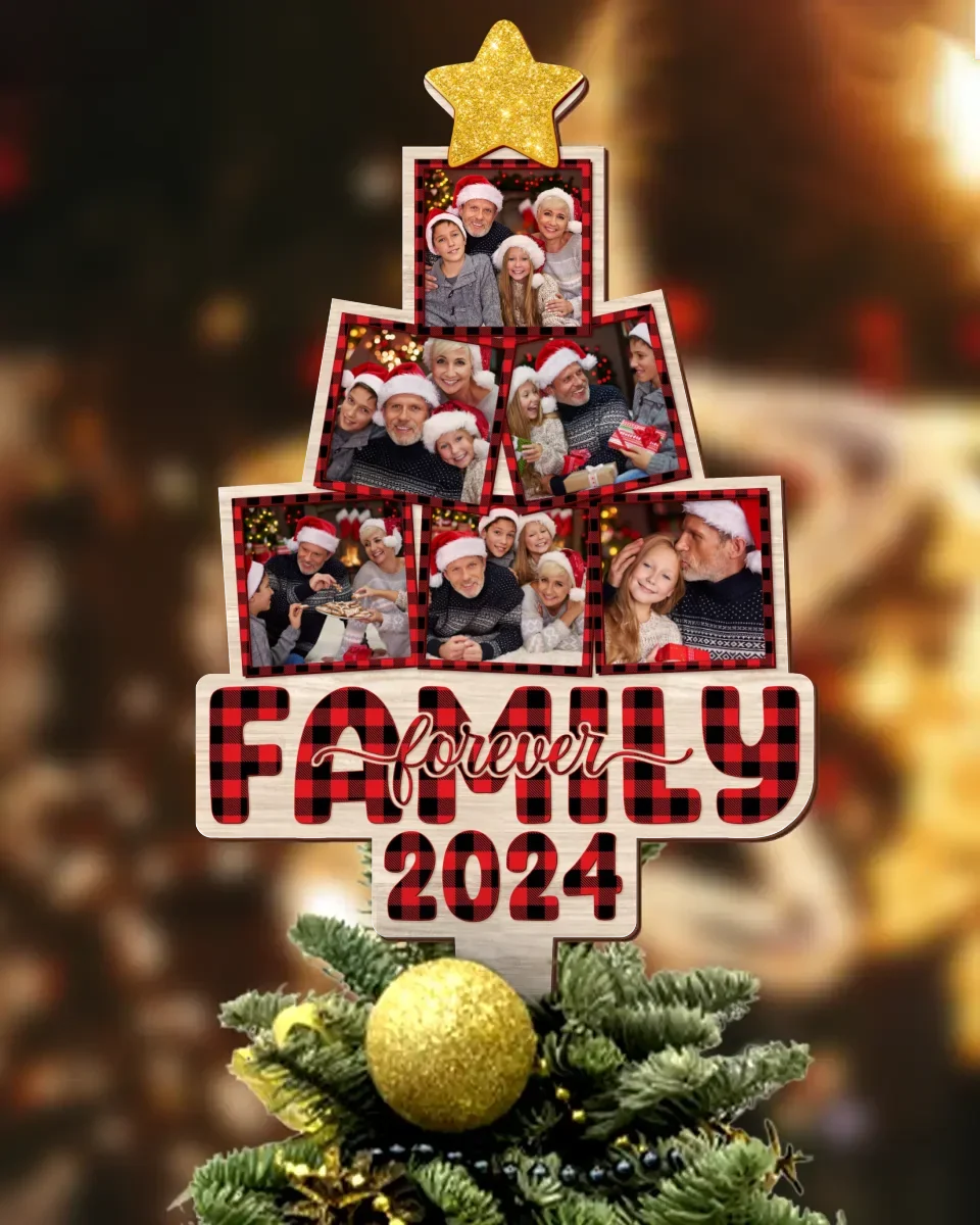 Personalized Family Photo Tree Topper - Christmas Gift Idea for Family - Family Forever