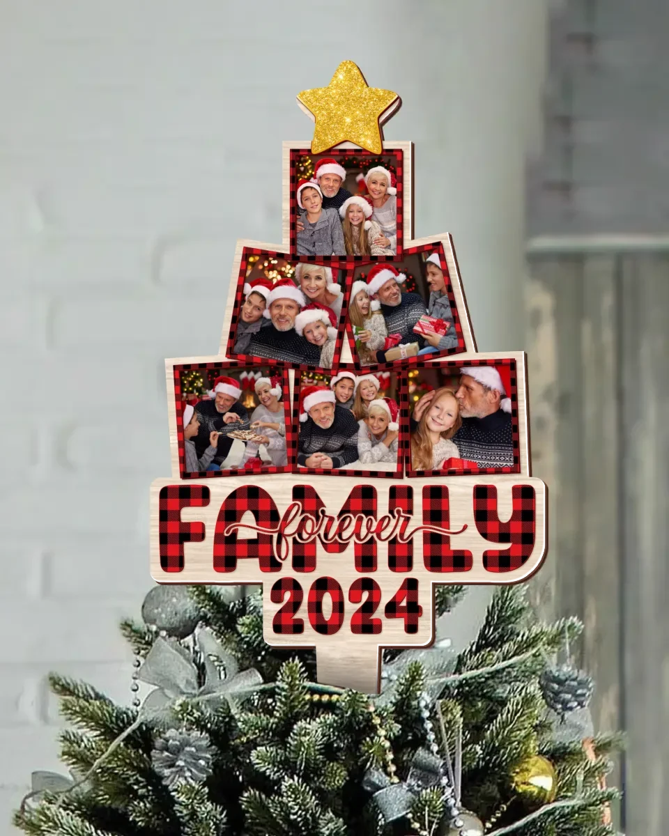 Personalized Family Photo Tree Topper - Christmas Gift Idea for Family - Family Forever