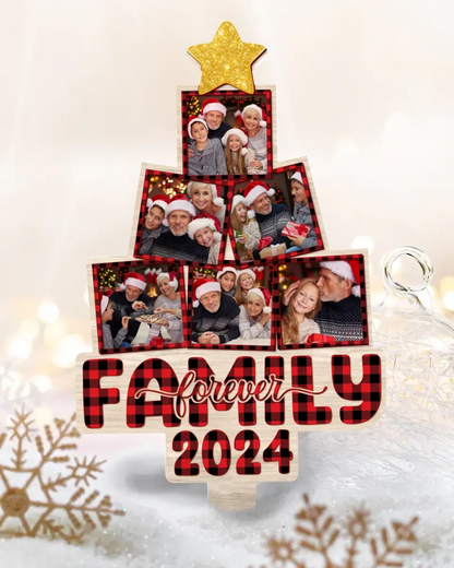Personalized Family Photo Tree Topper - Christmas Gift Idea for Family - Family Forever