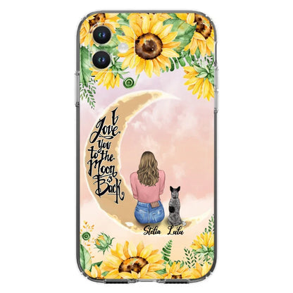 Custom Phone Case For Dog Lovers - Best Gift With Personalized Dogs - I Love You To The Moon and Back