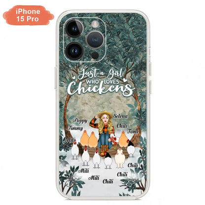 Custom Personalized Just A Girl Who Loves Chickens Phone Case - Girl With Upto 10 Chickens - Case For iPhone And Samsung