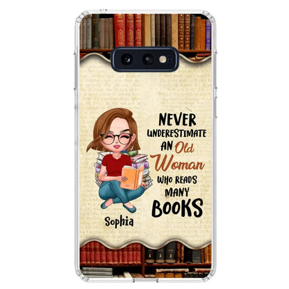 Custom Personalized Old Woman Books Phone Case -  Gift Idea For Books Lover - Case For iPhone And Samsung