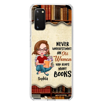 Custom Personalized Old Woman Books Phone Case -  Gift Idea For Books Lover - Case For iPhone And Samsung