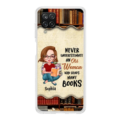 Custom Personalized Old Woman Books Phone Case -  Gift Idea For Books Lover - Case For iPhone And Samsung
