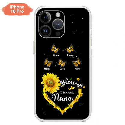Custom Personalized Grandma Butterfly Phone Case For iPhone and Samsung - Gift Idea For Grandma - Blessed To Be Called Grandma