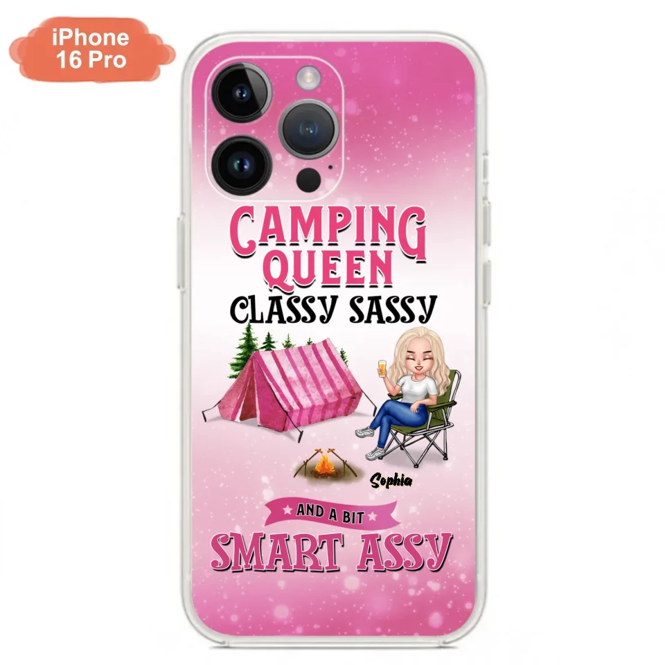 Custom Personalized Camping Queen Phone Case - Gift Idea For Camping Lovers/Mother's Day - Camping Queen Classy Sassy And A Bit Smart Assy - Cases For iPhone And Samsung