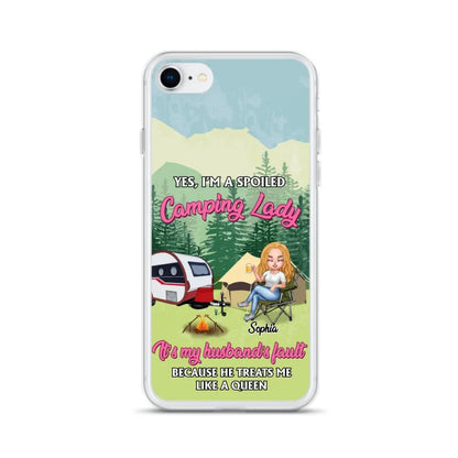 Custom Personalized Camping Lady Phone Case -  Gift Idea For Camping Lovers - Cases For iPhone/Samsung