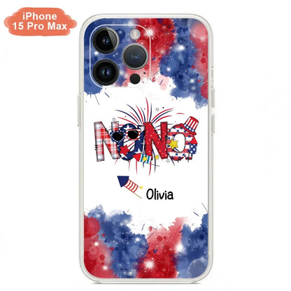 Custom Personalized Grandma Phone Case - 4th of July Mimi Phone Case With Child Names - Up To 10 Children - Gift Idea For Grandma - Cases For Iphone And Samsung