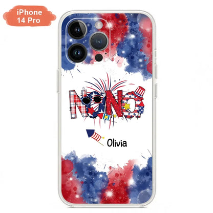 Custom Personalized Grandma Phone Case - 4th of July Mimi Phone Case With Child Names - Up To 10 Children - Gift Idea For Grandma - Cases For Iphone And Samsung