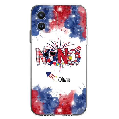 Custom Personalized Grandma Phone Case - 4th of July Mimi Phone Case With Child Names - Up To 10 Children - Gift Idea For Grandma - Cases For Iphone And Samsung