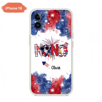 Custom Personalized Grandma Phone Case - 4th of July Mimi Phone Case With Child Names - Up To 10 Children - Gift Idea For Grandma - Cases For Iphone And Samsung