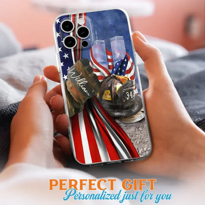 Personalized Fire Fighter Phone Case - Gift Idea For 4th Of July Day - Cases For iPhone And Samsung