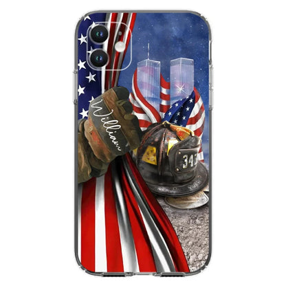 Personalized Fire Fighter Phone Case - Gift Idea For 4th Of July Day - Cases For iPhone And Samsung