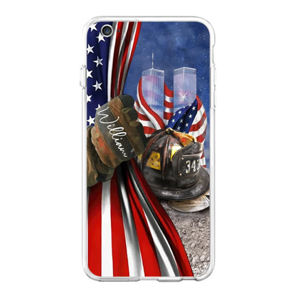 Personalized Fire Fighter Phone Case - Gift Idea For 4th Of July Day - Cases For iPhone And Samsung