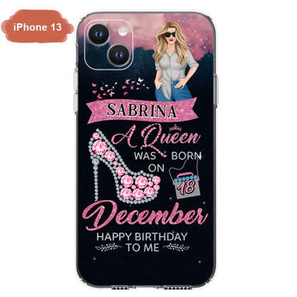 Custom Personalized Birthday Queen Phone Case - Gift Idea For Friends/Birthday - A Queen Was Born - Case for iPhone/Samsung