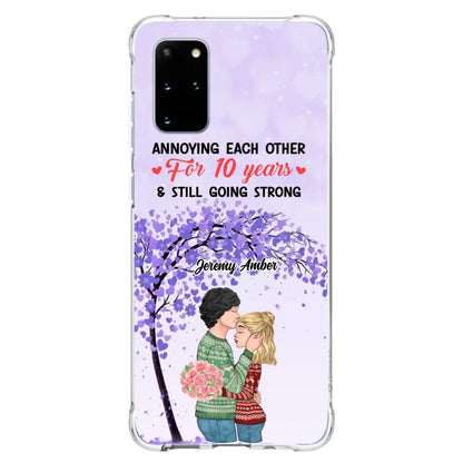 Custom Personalized Couple Kissing Phone Case - Gift Idea For Couple/Lovers - Annoying Each Other For 10 Years & Still Going Strong - Cases For iPhone & Samsung