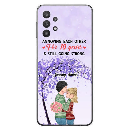 Custom Personalized Couple Kissing Phone Case - Gift Idea For Couple/Lovers - Annoying Each Other For 10 Years & Still Going Strong - Cases For iPhone & Samsung
