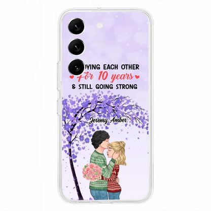 Custom Personalized Couple Kissing Phone Case - Gift Idea For Couple/Lovers - Annoying Each Other For 10 Years & Still Going Strong - Cases For iPhone & Samsung