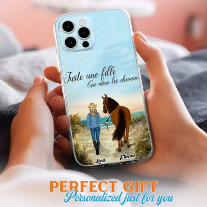 Étuis De Téléphone Personnalisés Pour Une Fille Qui Aime Les Chevaux - Cadeaux Personnalisés Pour Les Amoureux Des Chevaux - Jusqu'À 6 Chevaux - Juste Une Fille Qui Aime Les Chevaux
