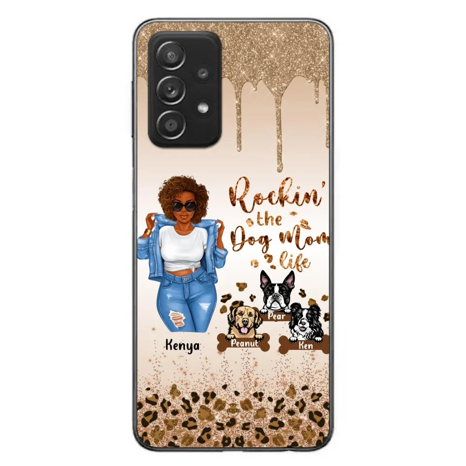 Custom Personalized Dog Mom Phone Case - Up to 3 Dogs - Rockin' The Dog mom Life