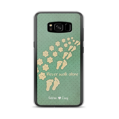Personalized Dogs's Paws Phone Case - Best Gift Idea For Dog Lovers With Up to 3 Dogs's Paws - Never Walk ALone - Case For iPhone, Samsung And Xiaomi