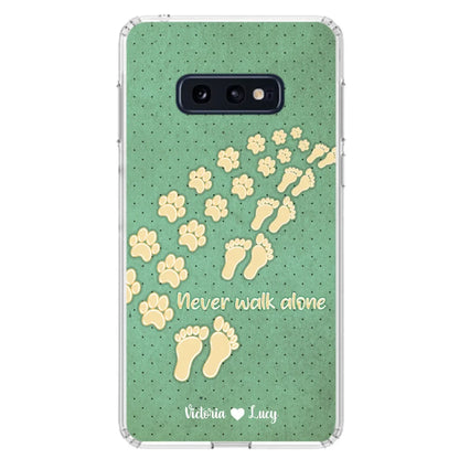 Personalized Dogs's Paws Phone Case - Best Gift Idea For Dog Lovers With Up to 3 Dogs's Paws - Never Walk ALone - Case For iPhone, Samsung And Xiaomi