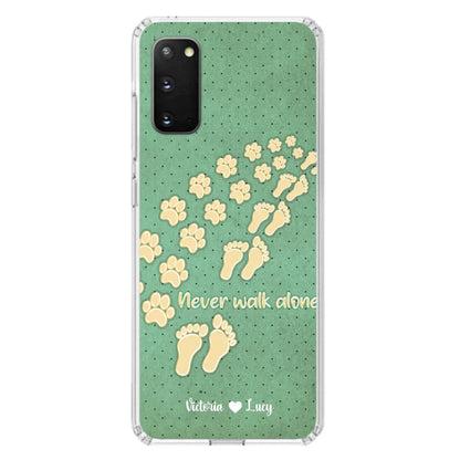 Personalized Dogs's Paws Phone Case - Best Gift Idea For Dog Lovers With Up to 3 Dogs's Paws - Never Walk ALone - Case For iPhone, Samsung And Xiaomi