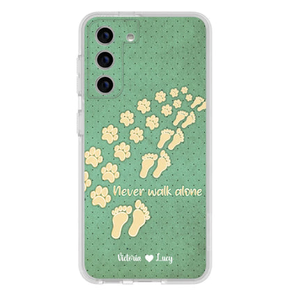 Personalized Dogs's Paws Phone Case - Best Gift Idea For Dog Lovers With Up to 3 Dogs's Paws - Never Walk ALone - Case For iPhone, Samsung And Xiaomi