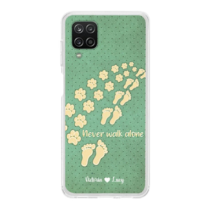 Personalized Dogs's Paws Phone Case - Best Gift Idea For Dog Lovers With Up to 3 Dogs's Paws - Never Walk ALone - Case For iPhone, Samsung And Xiaomi