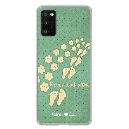 Personalized Dogs's Paws Phone Case - Best Gift Idea For Dog Lovers With Up to 3 Dogs's Paws - Never Walk ALone - Case For iPhone, Samsung And Xiaomi