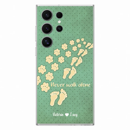 Personalized Dogs's Paws Phone Case - Best Gift Idea For Dog Lovers With Up to 3 Dogs's Paws - Never Walk ALone - Case For iPhone, Samsung And Xiaomi