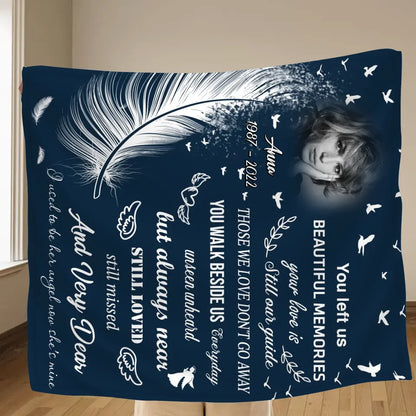 Personalized Memorial Quilt/Fleece Throw Blanket - Upload Photo - Memorial Gift Idea