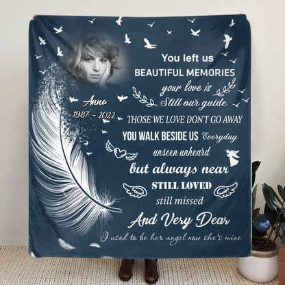 Personalized Memorial Quilt/Fleece Throw Blanket - Upload Photo - Memorial Gift Idea