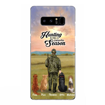 Personalized Hunting Phone Case - Man/Woman With Upto 4 Dogs - Phone Case For iPhone And Samsung - 4168OK