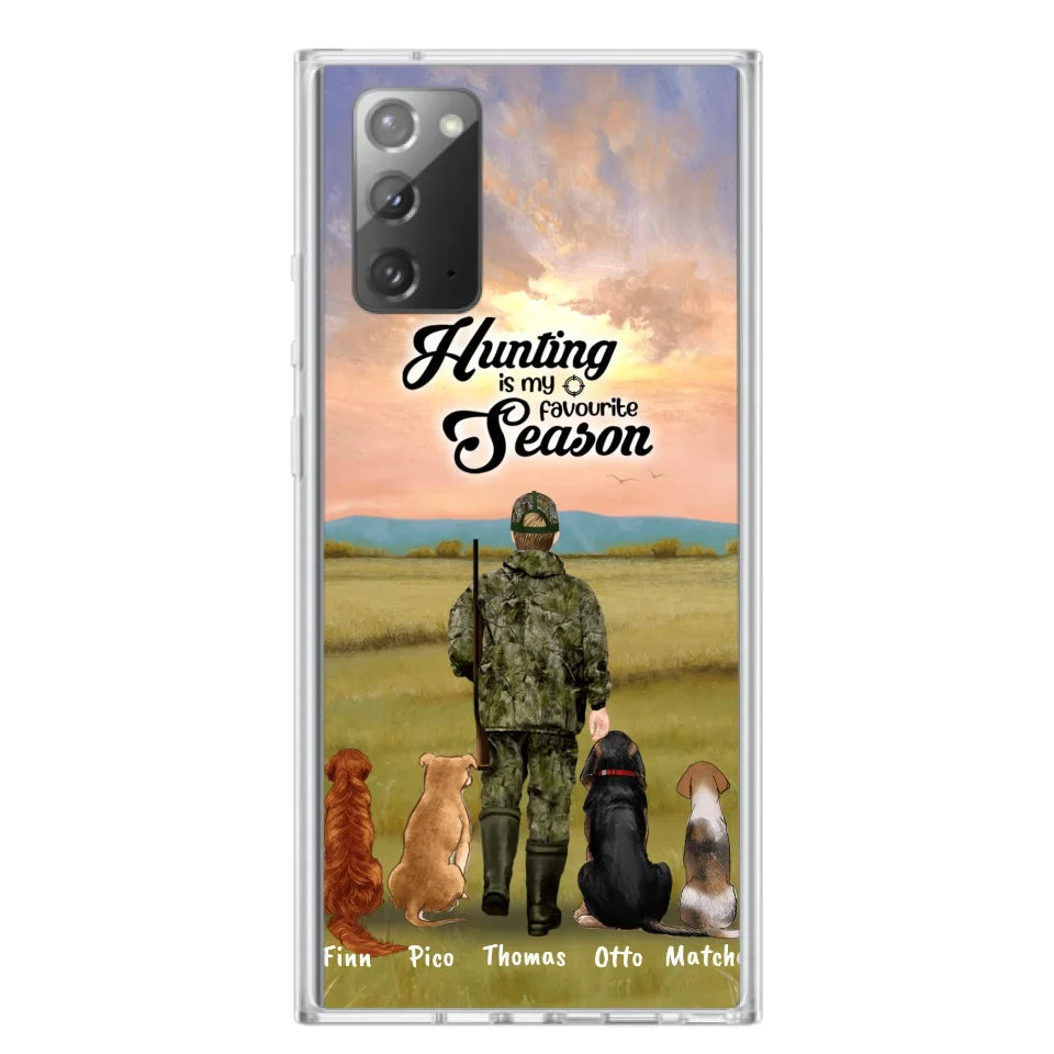 Personalized Hunting Phone Case - Man/Woman With Upto 4 Dogs - Phone Case For iPhone And Samsung - 4168OK